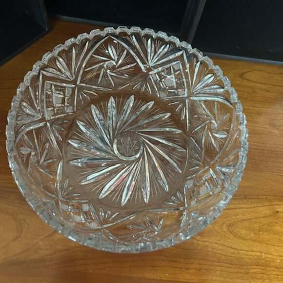 A SHOWPIECE -Royal Pinwheel by AVITRA - "Old Money" Large Crystal Bowl-SPARKLING - Picture 3 of 10